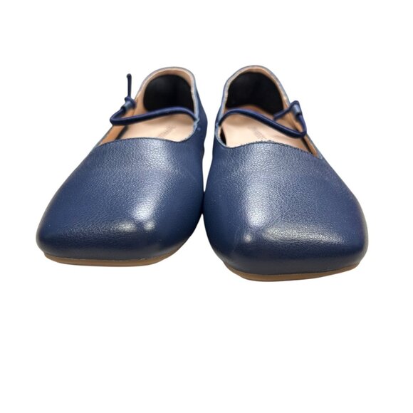 Empress Square Toe Flat US 9 EU 40 Navy Cushioned Ballet Office School Casual - Picture 3 of 8